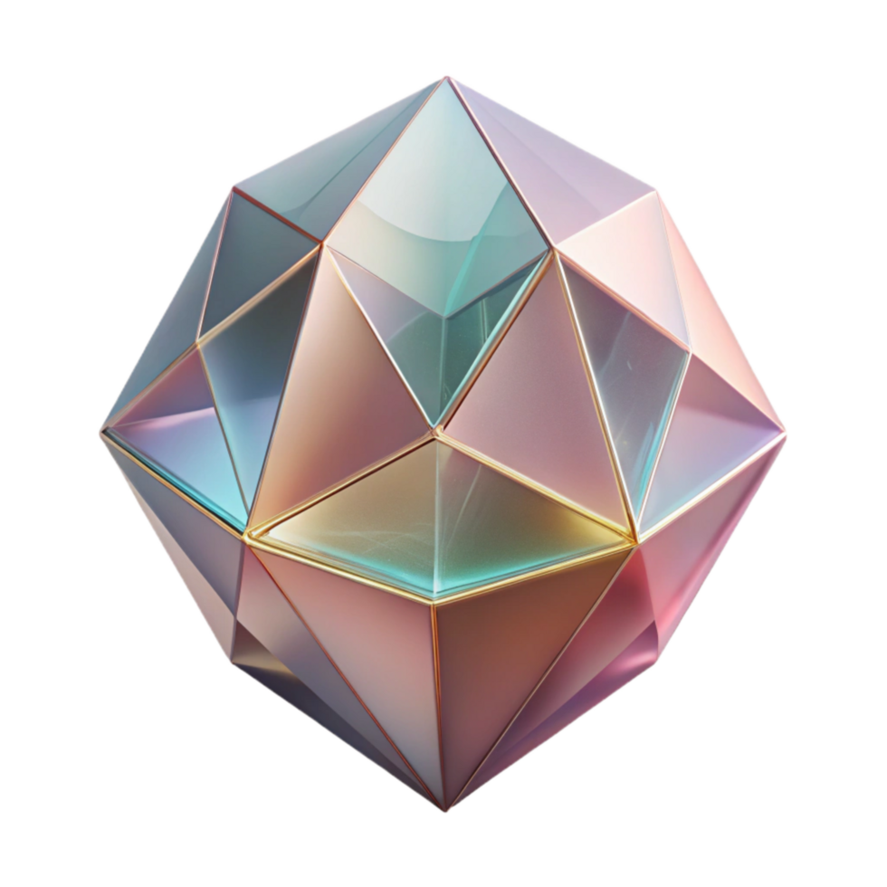 extraordinary artistic Geometric Crystal Cutout Dreamy Soft Hues high resolution png