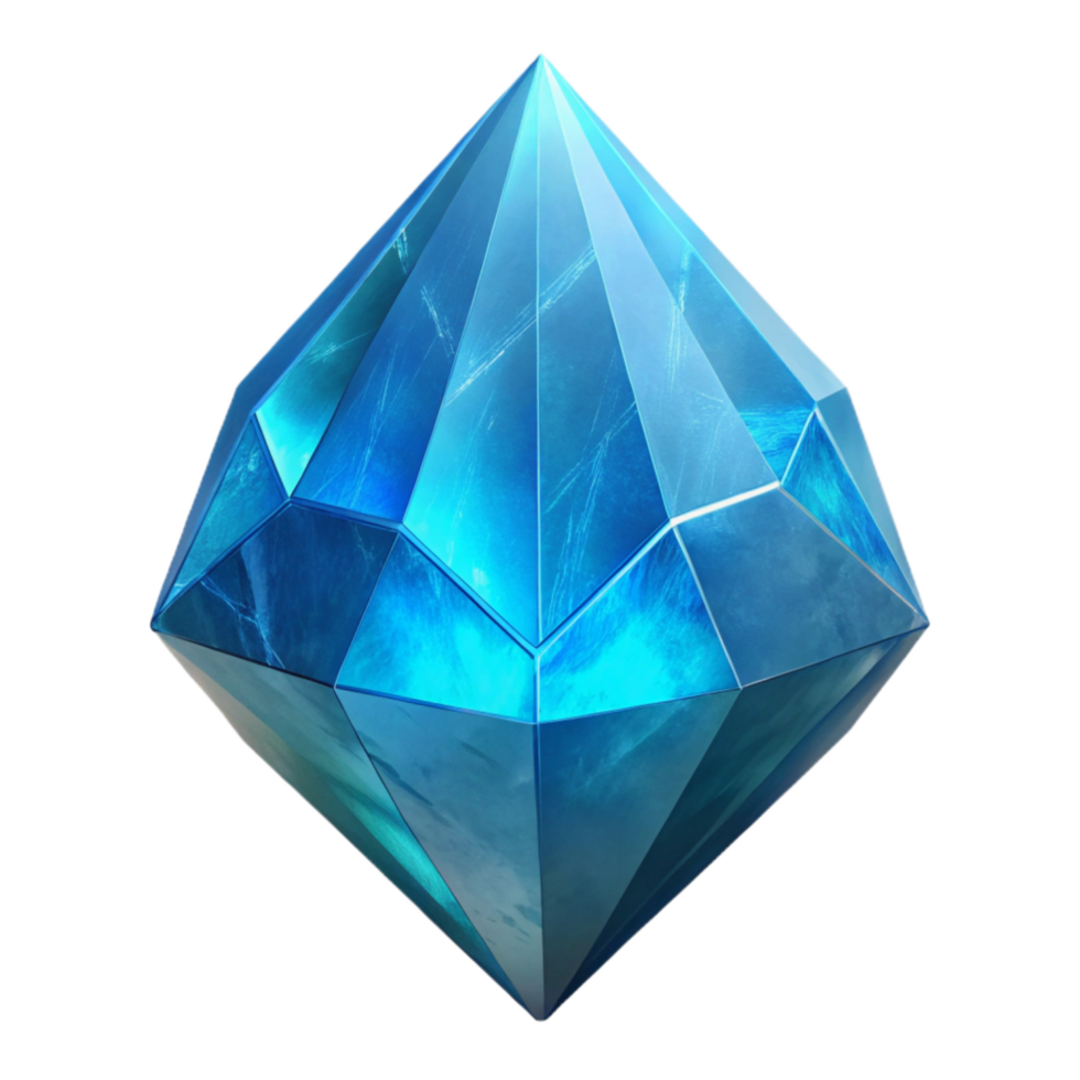 serene traditional Geometric Crystal Dream Cutout Transparent Background Cool Blue authentic png