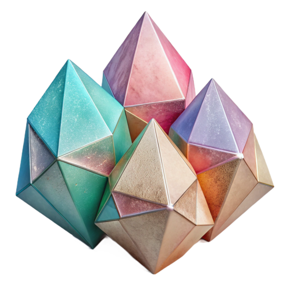 elegant creative Geometric Crystal Cutout Pastel Crystal Textures high quality png