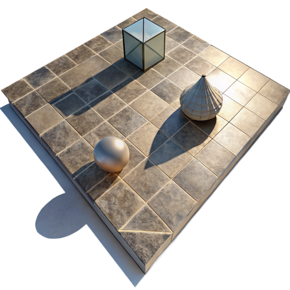 dramatic artistic Geometric Shadows on Floor Transparent Background high resolution png