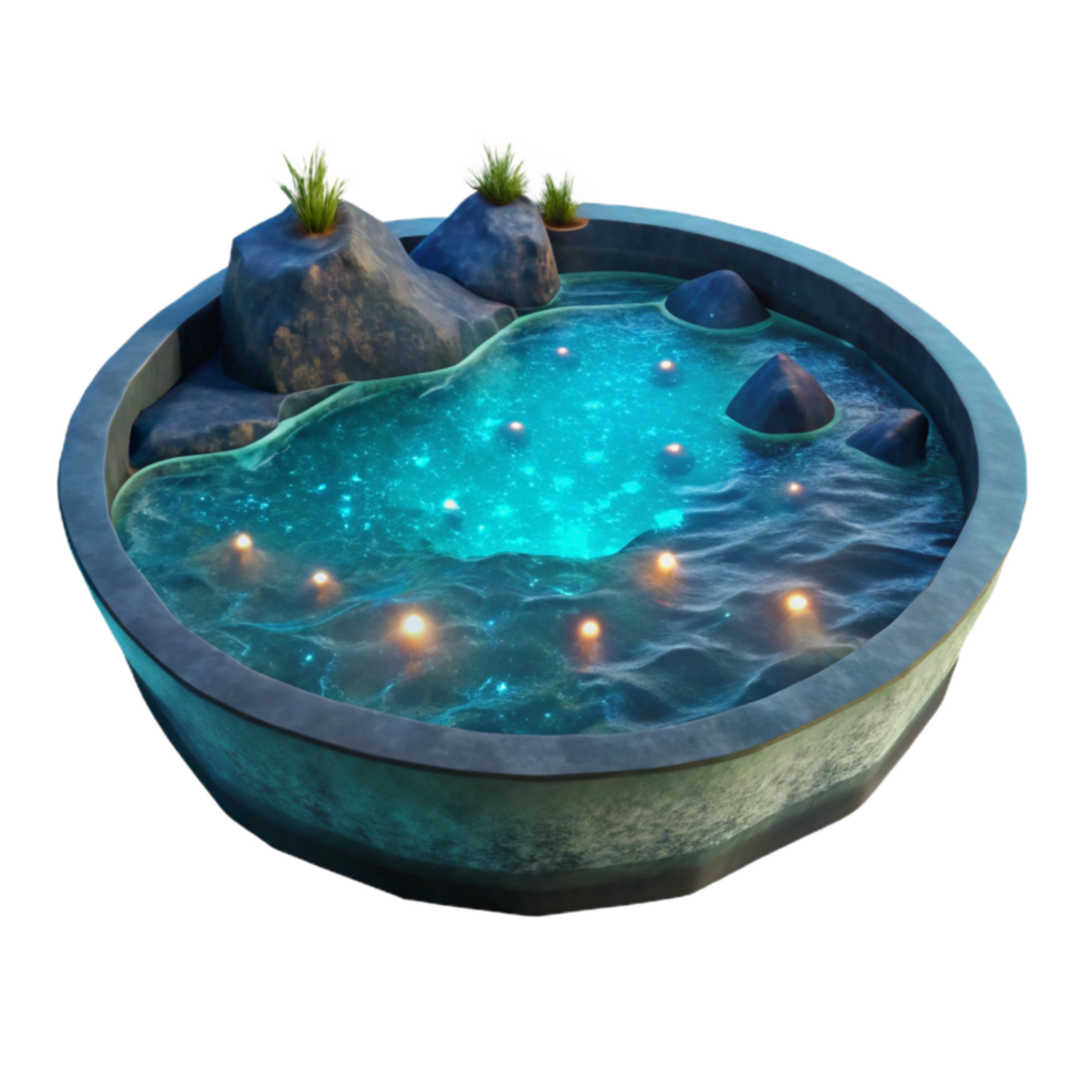 stunning minimalist Glowing Bay Water Transparent Background Night View professional png