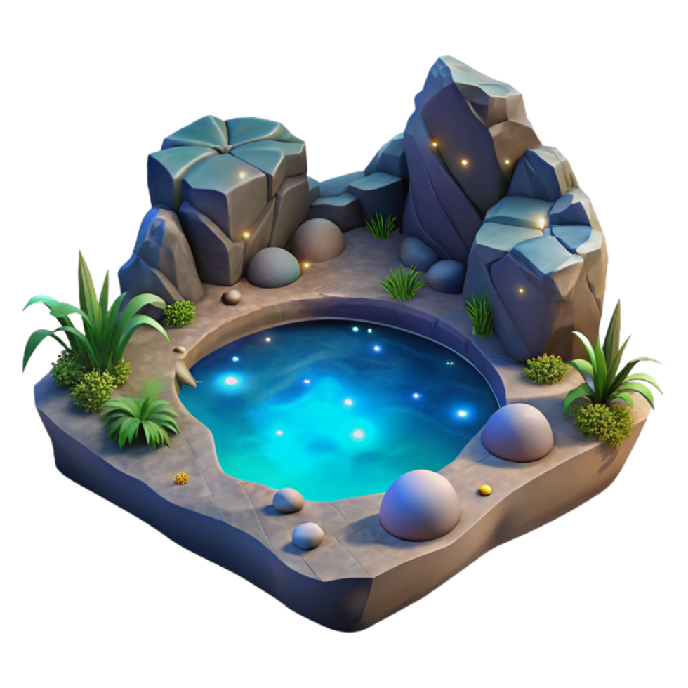 extraordinary abstract Glowing Lagoon Cutout Isolated on Transparent Background authentic png