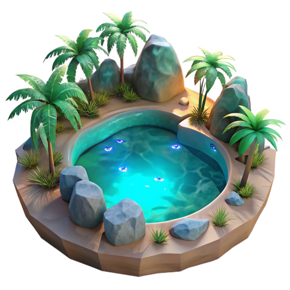 elegant abstract Glowing Lagoon Transparent Background Tropical Setting authentic png