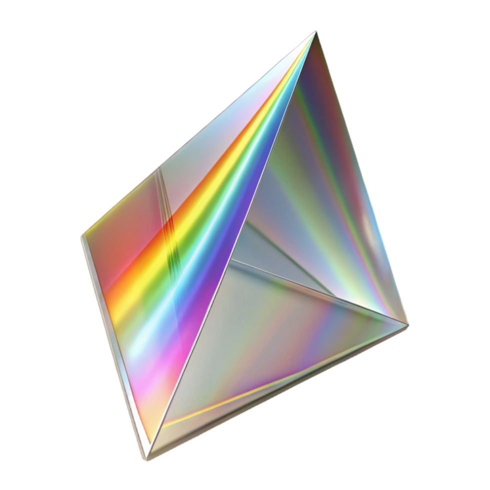beautiful contemporary Light Refraction Prism Spectrum Cutout authentic png