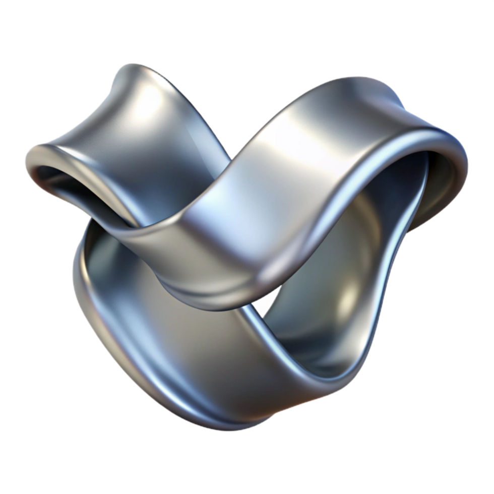 stunning creative Liquid Chrome Ribbon Isolated Element high resolution png
