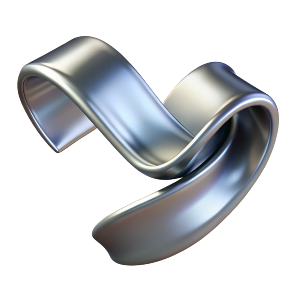 impressive rustic Liquid Chrome Ribbon Isolated Element exclusive png