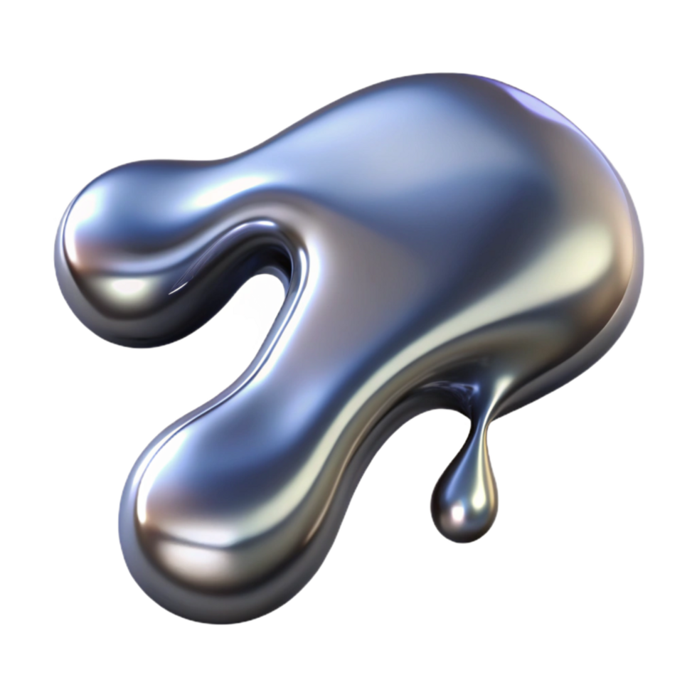 elegant rustic Liquid Mercury Stream Transparent Background Cutout original png