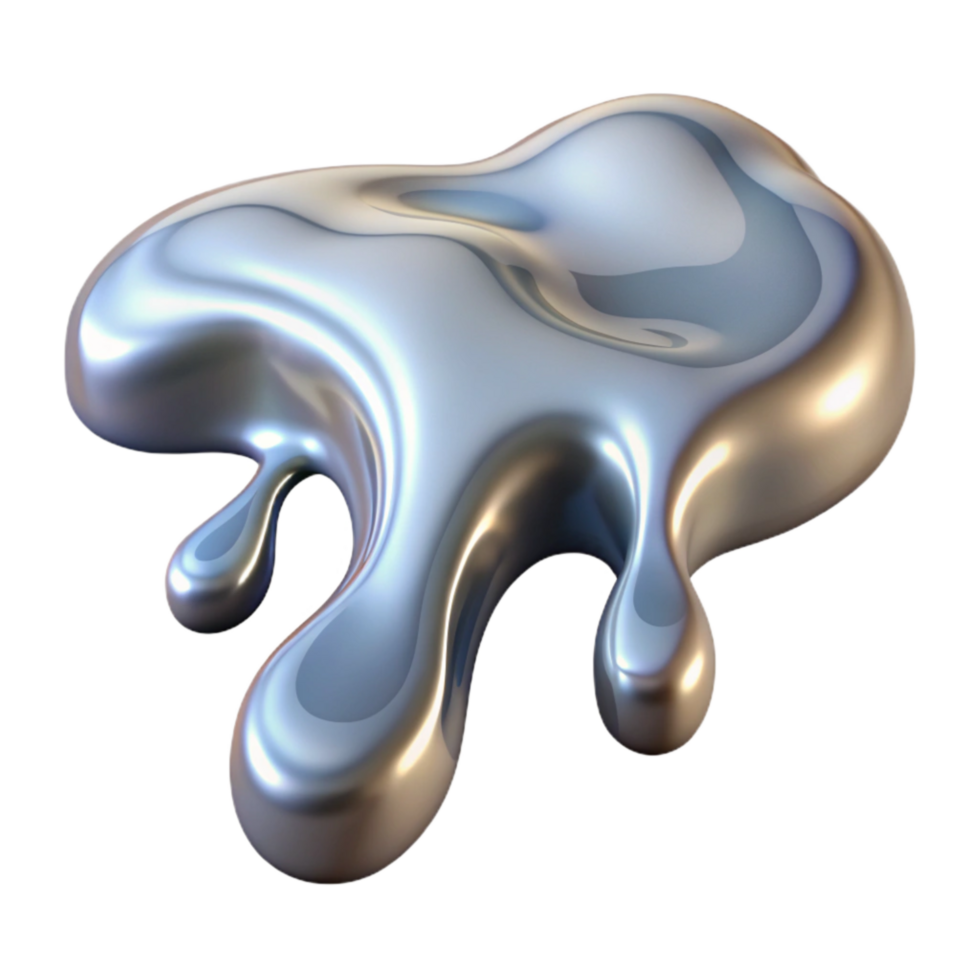 impressive vintage Liquid Mercury Stream Transparent Background Cutout high resolution png
