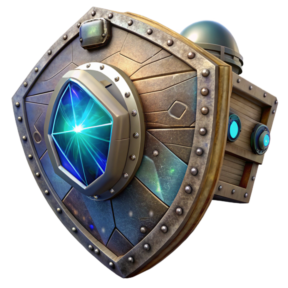wonderful minimalist Nebula Nomad Ship with Energy Shield Isolated png