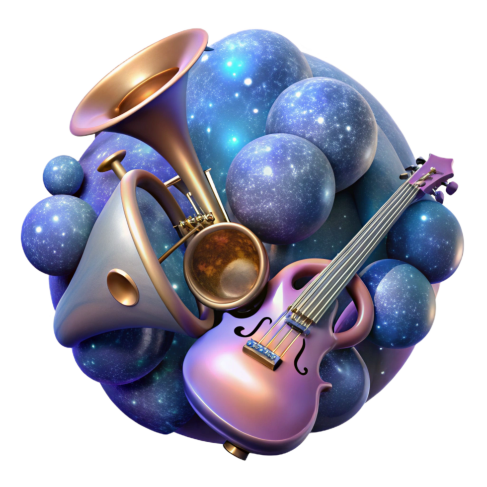 dramatic artistic Nebula Orchestra Isolated with Transparent Background authentic png