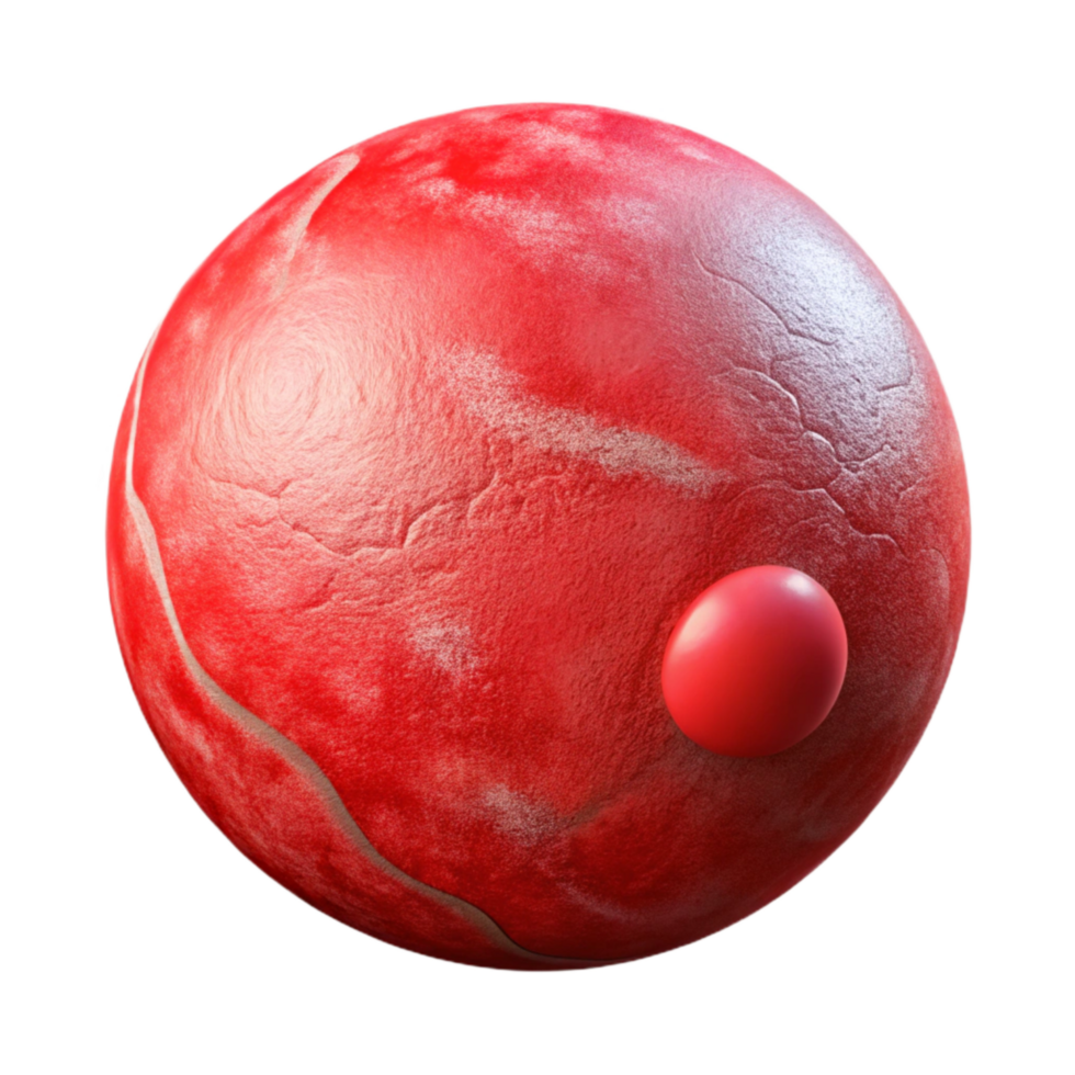extraordinary contemporary Red Ball in Zero Gravity State Isolated detailed png