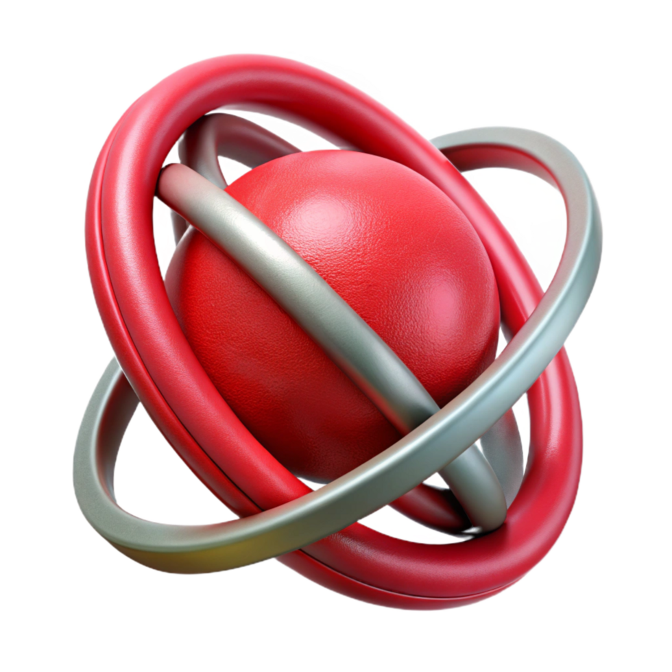 stunning artistic Red Gyroscope in Dynamic Equilibrium Cutout high resolution png