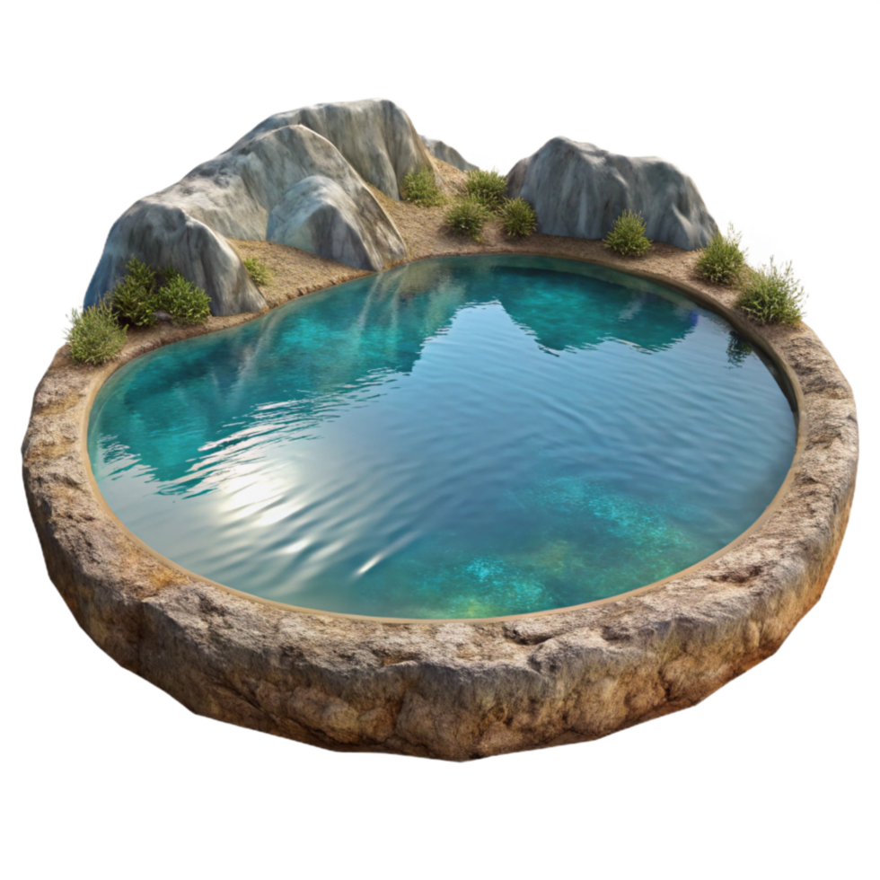 vibrant classic Reflective Lake Surface Isolated with Mirror Effect exclusive png