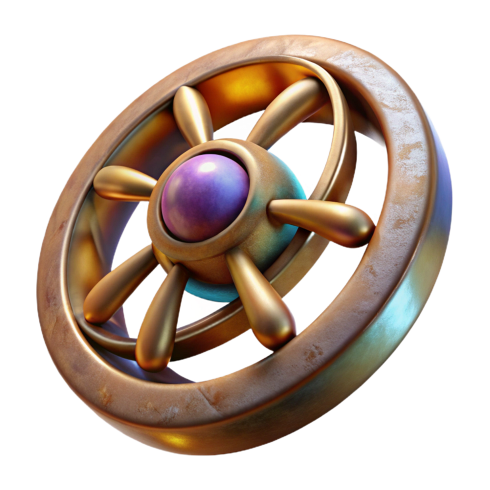 dramatic creative Rotating Cosmic Wheel Transparent Background Front View genuine png