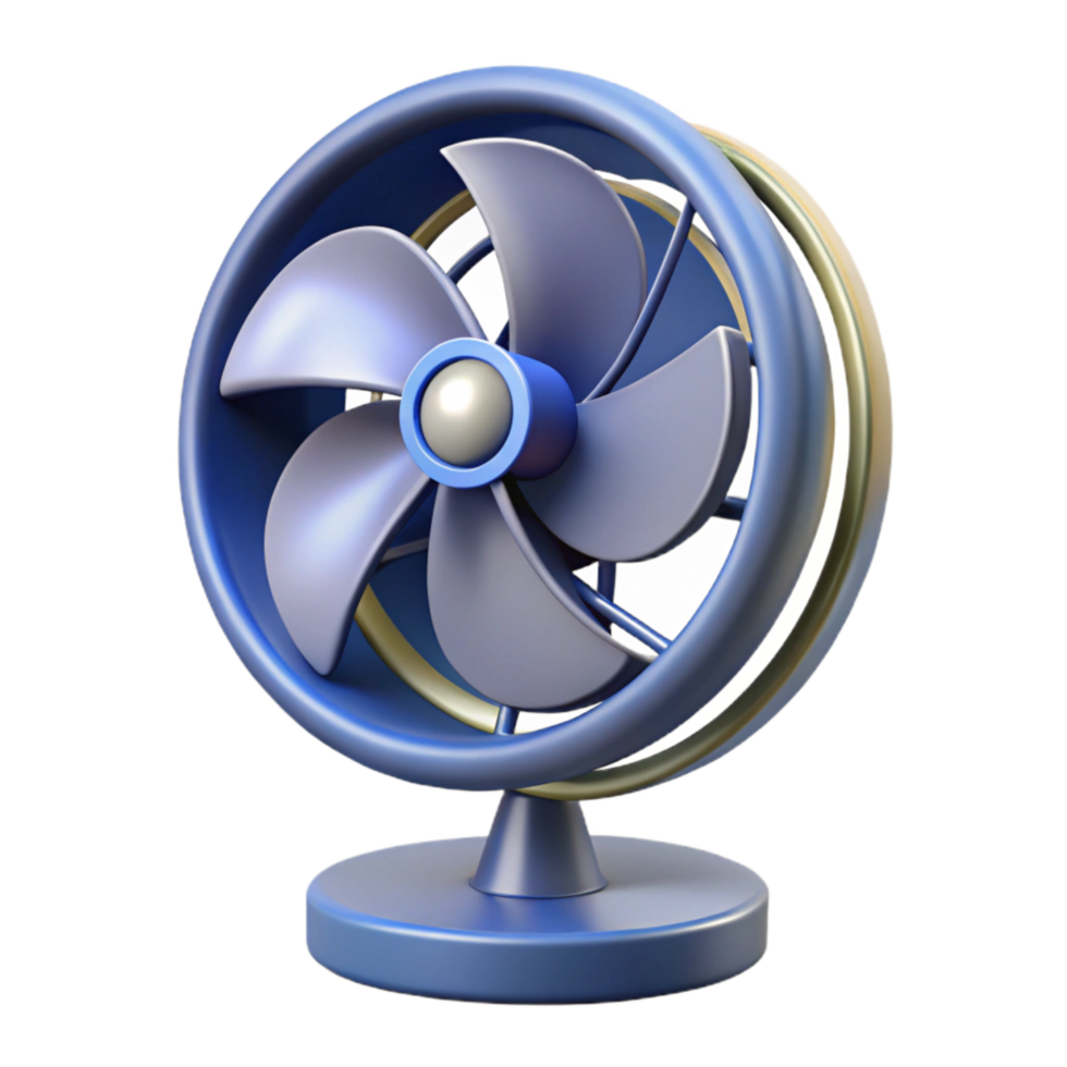 elegant rustic Rotating Fan with Shadow Detail Isolated high resolution png