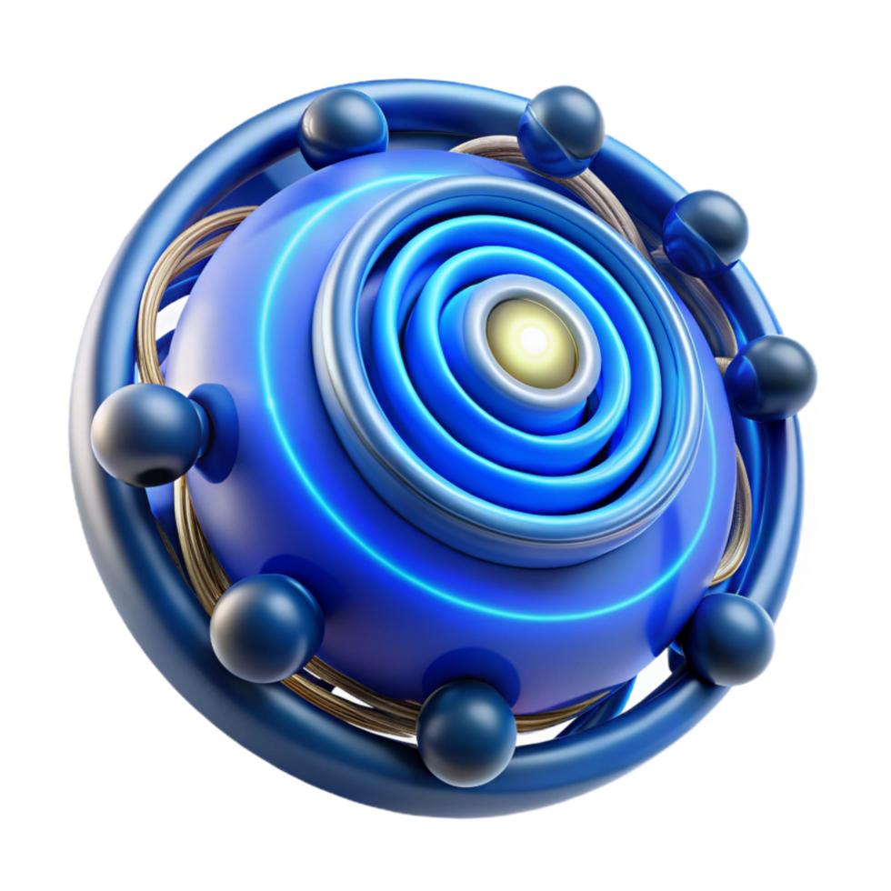 vibrant contemporary Rotating Energy Field in Blue Circuitry Isolated authentic png