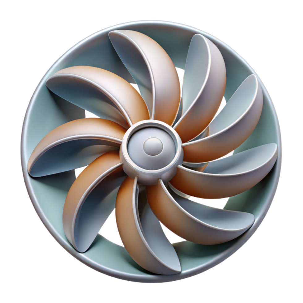 wonderful creative Rotating Fan Blades with Motion Lines Isolated high quality png