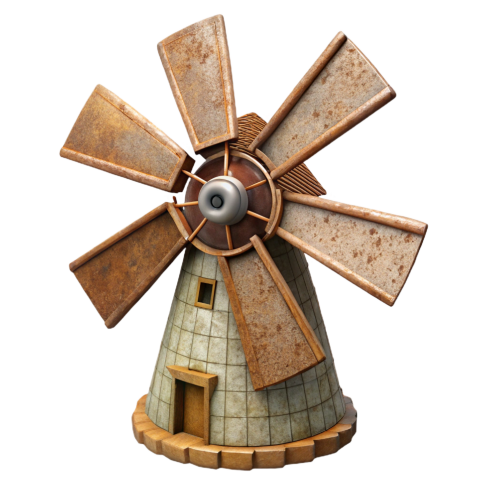 elegant vintage Rotating Windmill Cutout Rustic Design Isolated Element authentic png