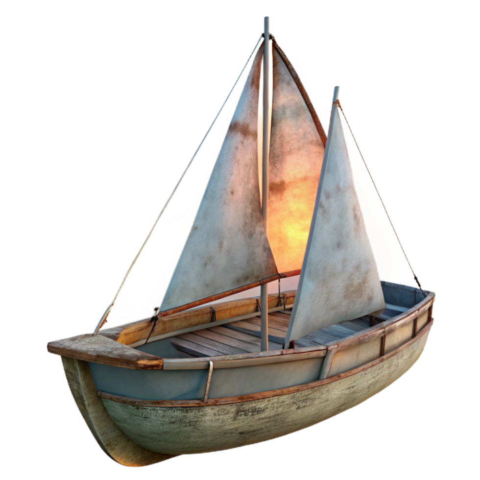 serene classic Sailboat at Sunset Isolated on Transparent Background Cutout genuine png