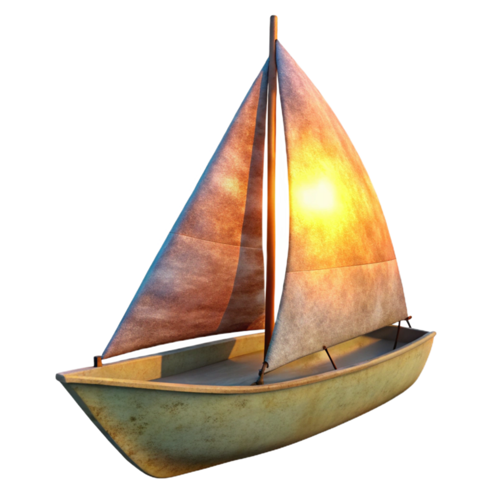 elegant contemporary Sailboat at Sunset Isolated on Transparent Background Cutout detailed png