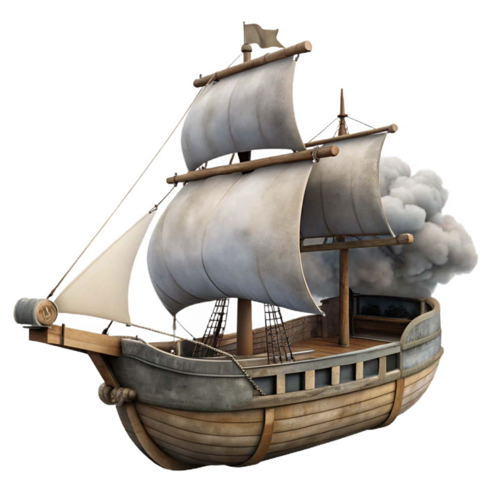 elegant creative Sailboat Riding the Waves Cutout with Transparent Background high resolution png