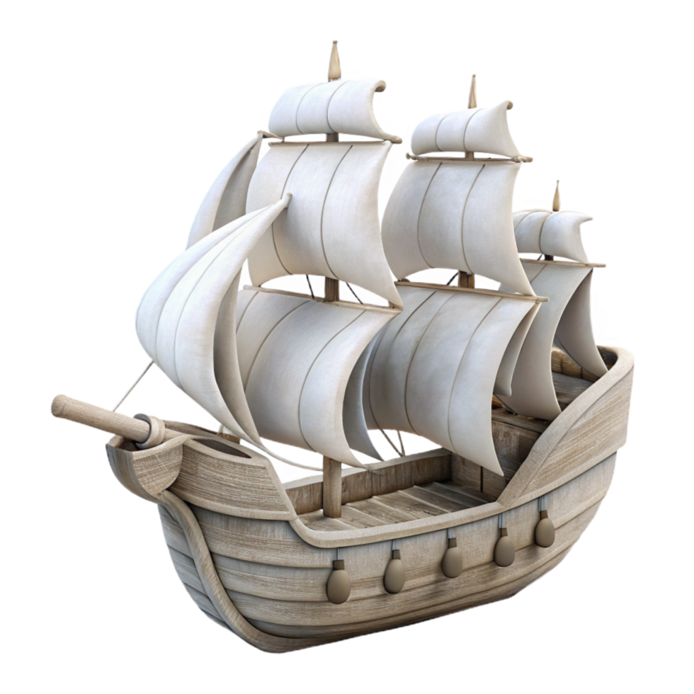 dramatic vintage Sailing Ship Cutout Silhouetted Against Cloudy Sky exclusive png