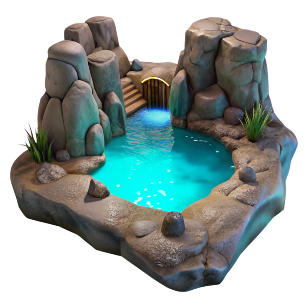 vibrant rustic Secluded Cove Glowing Water Transparent Cutout original png