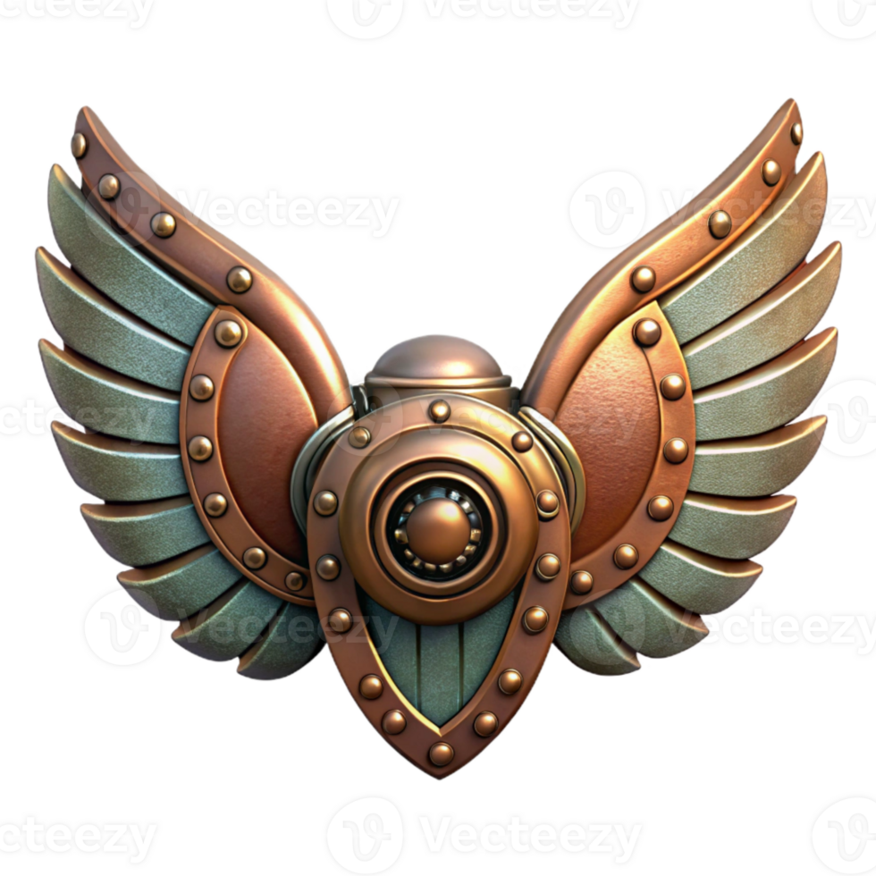 stunning rustic Steampunk Mechanical Wings Isolated on Transparent Background original png