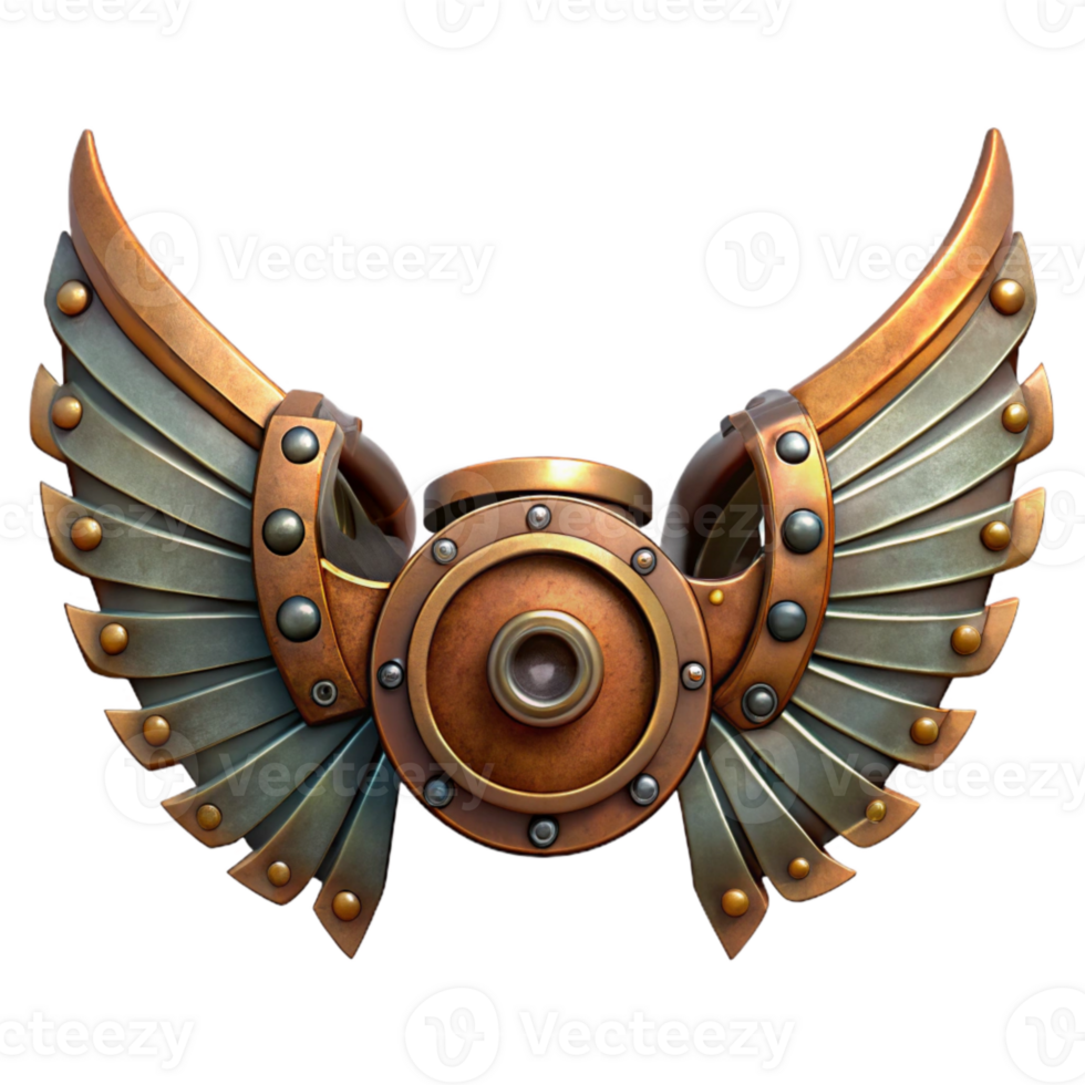 extraordinary classic Steampunk Mechanical Wings Isolated on Transparent Background high resolution png