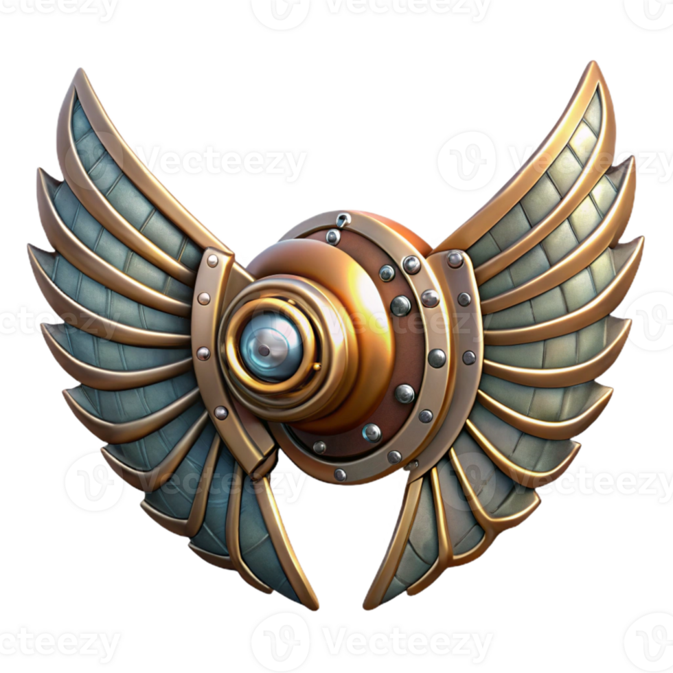 magnificent modern Steampunk Mechanical Wings Isolated on Transparent Background original png