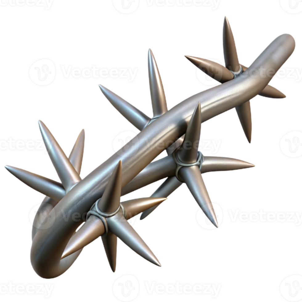 magnificent abstract Steel Mesh and Branch with Thorns Isolated high resolution png