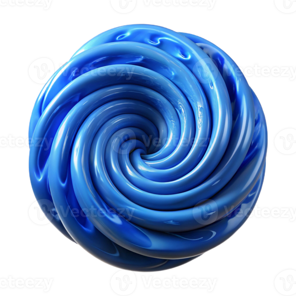 impressive contemporary Stylized Ocean Vortex Deep Blue Isolated high resolution png