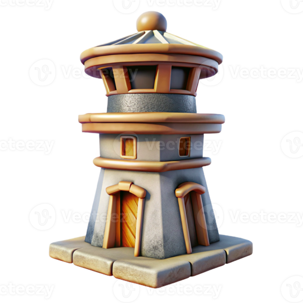 magnificent artistic Stylized Terraform Tower Isolated on Transparent Background high resolution png