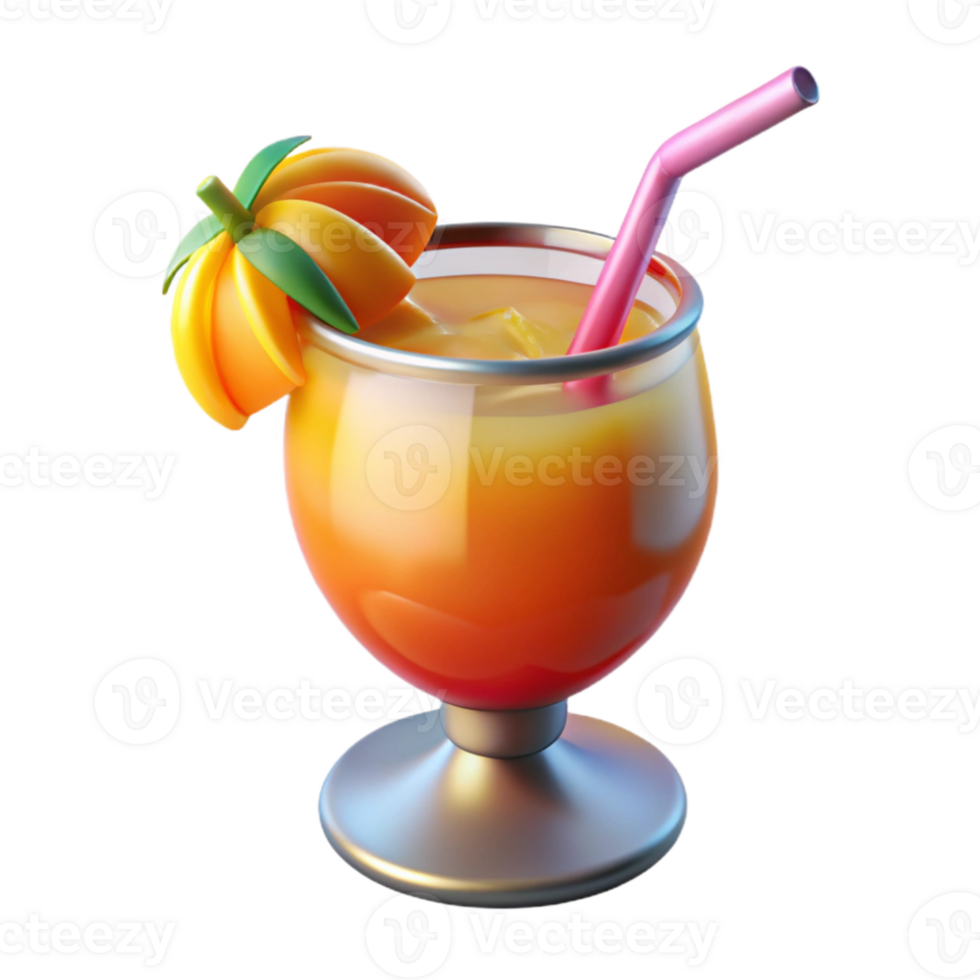 magnificent artistic Sundowner Cocktail Transparent Background Vibrant Colors genuine png