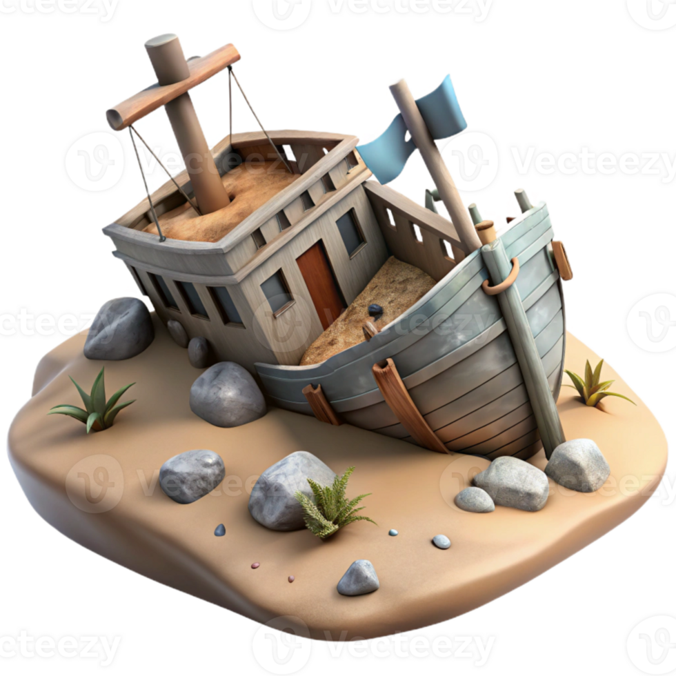 magnificent traditional Sunken Shipwreck Cutout with Realistic Textures exclusive png