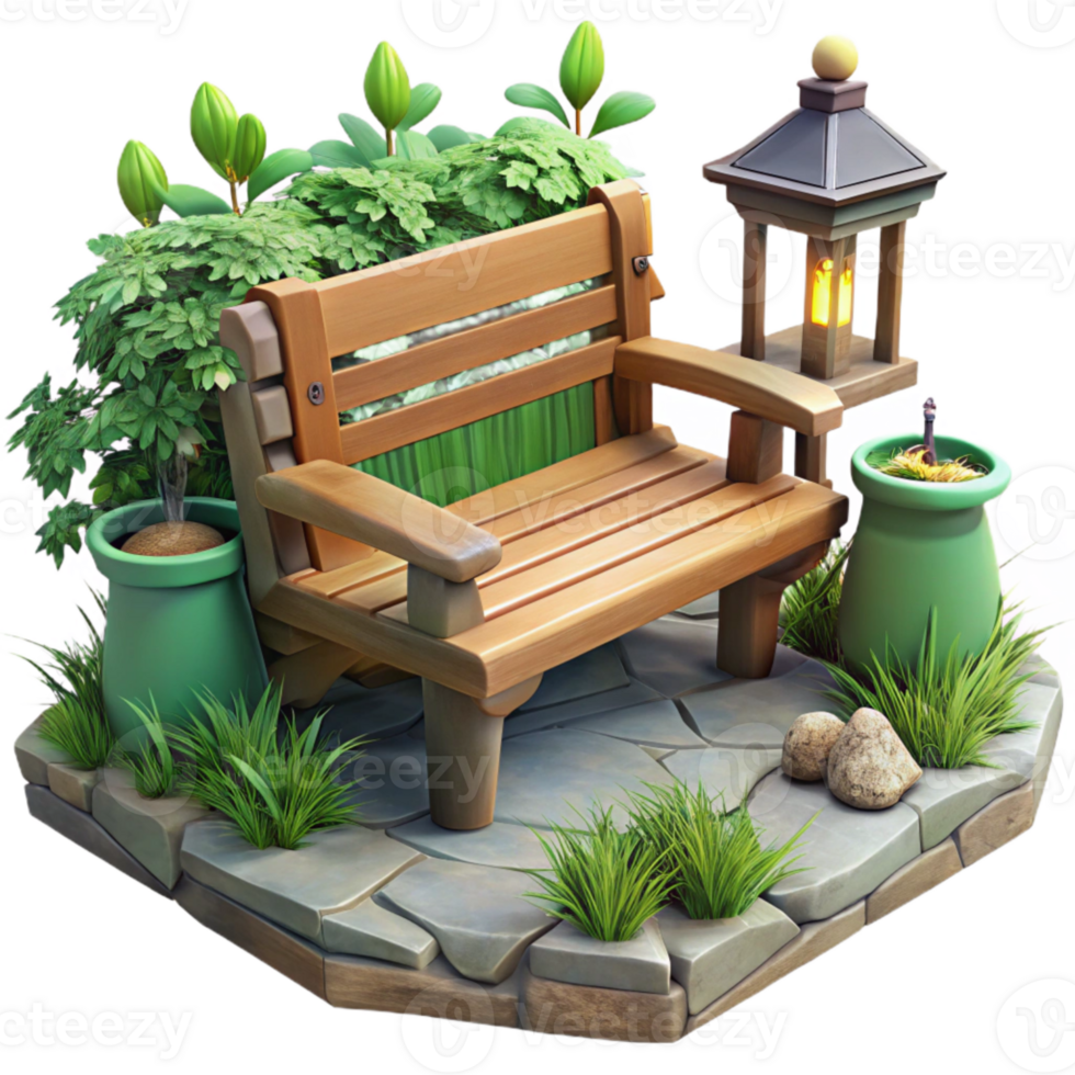 wonderful traditional Sundowner Garden Bench Cutout Peaceful Garden Setting high quality png