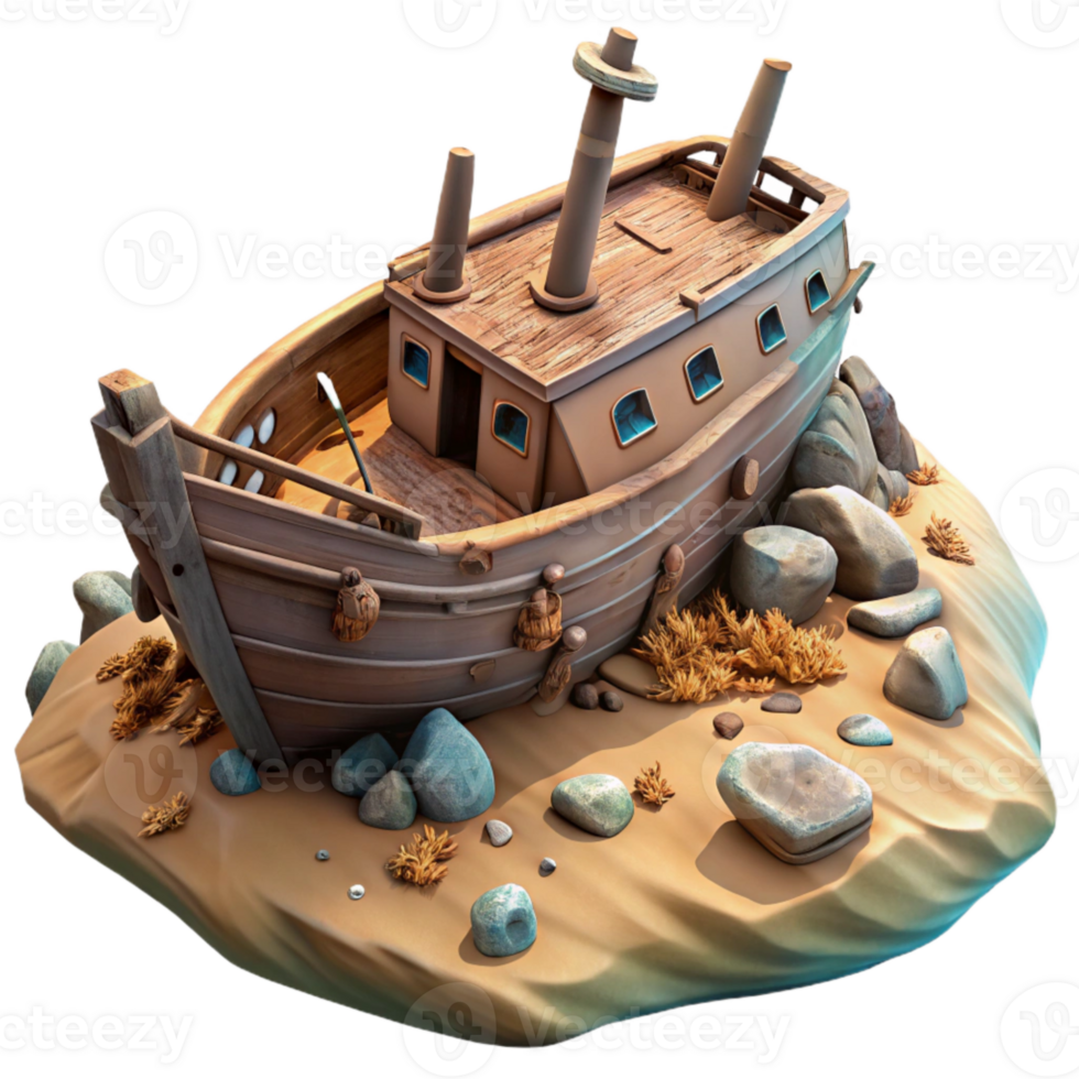 beautiful traditional Sunken Treasure Chest Cutout on Transparent Background original png