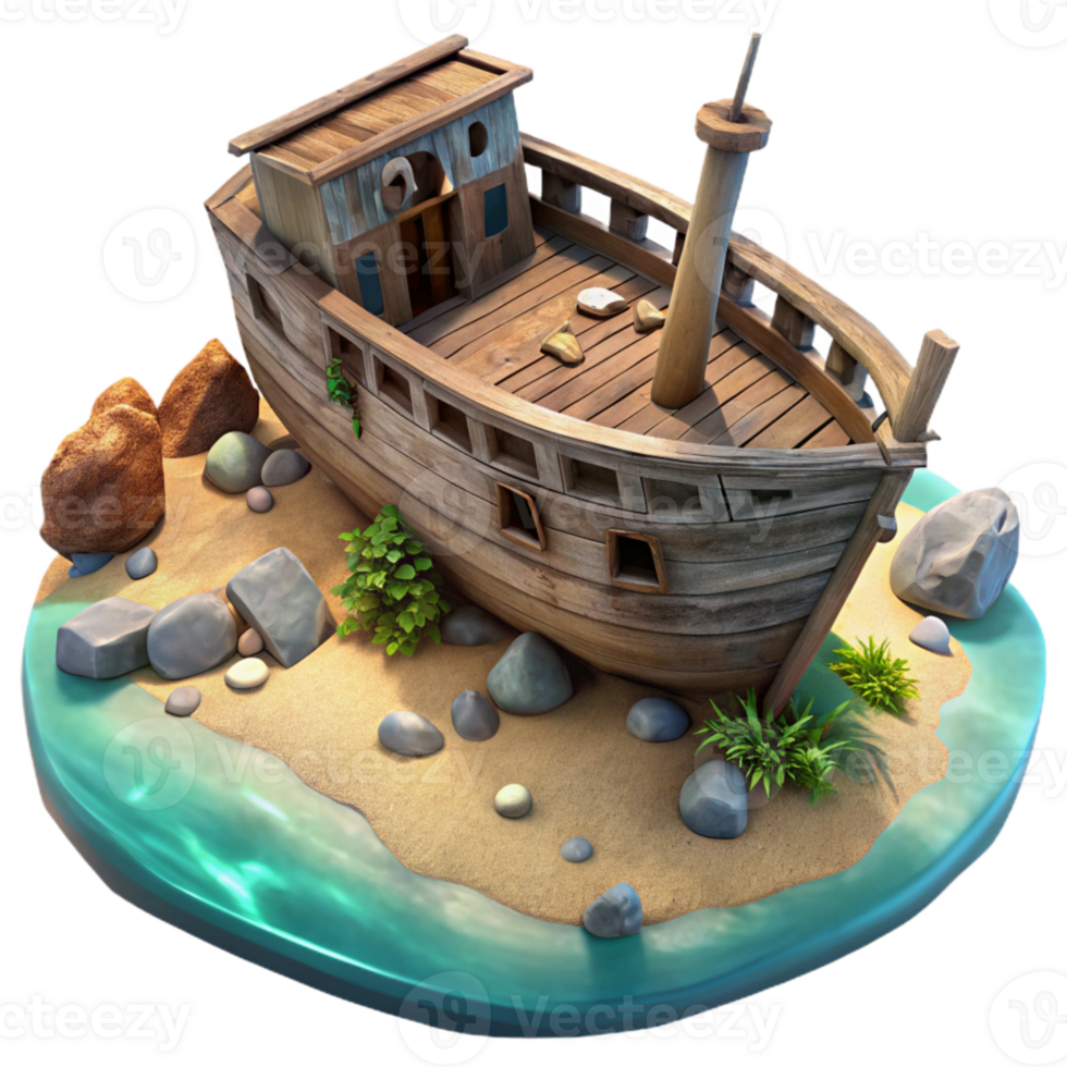 beautiful artistic Sunken Shipwreck Isolated with Realistic Textures exclusive png