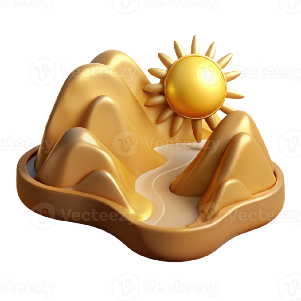 dramatic artistic Sunlight Through Golden Valley Cutout authentic png