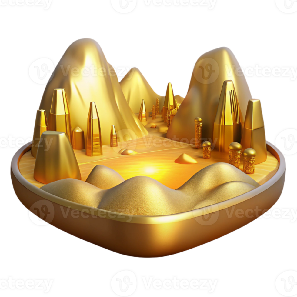 extraordinary minimalist Sunlit Golden Valley Panorama Cutout Transparent Background professional png
