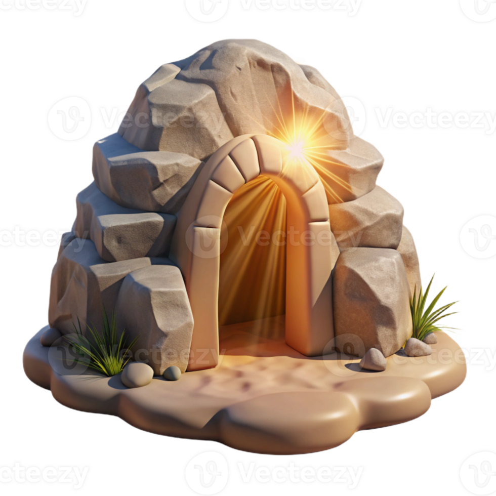 extraordinary vintage Sunlit Grotto Opening Cutout with Lush Greenery high quality png