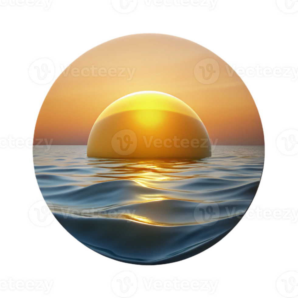 magnificent abstract Sunrise Over Ocean Cutout Golden Hues Transparent Background original png