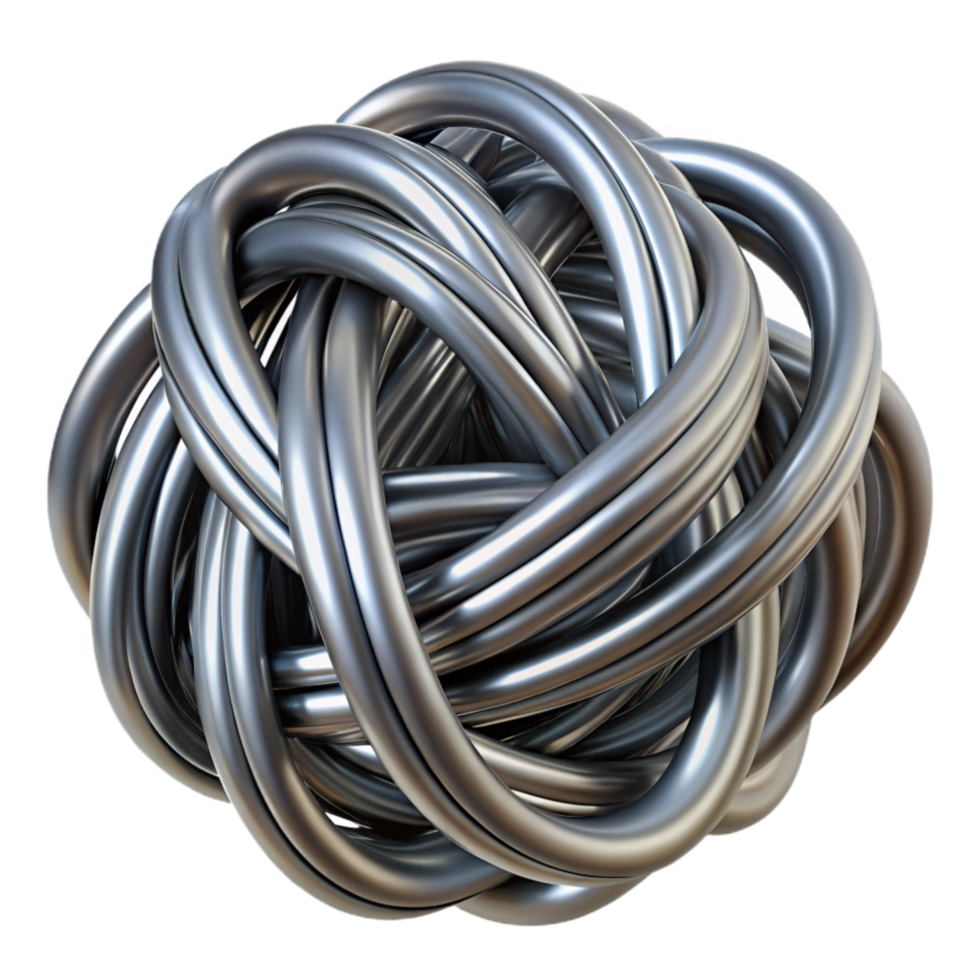 extraordinary minimalist Tangled Wire Isolated with Metallic Sheen exclusive png