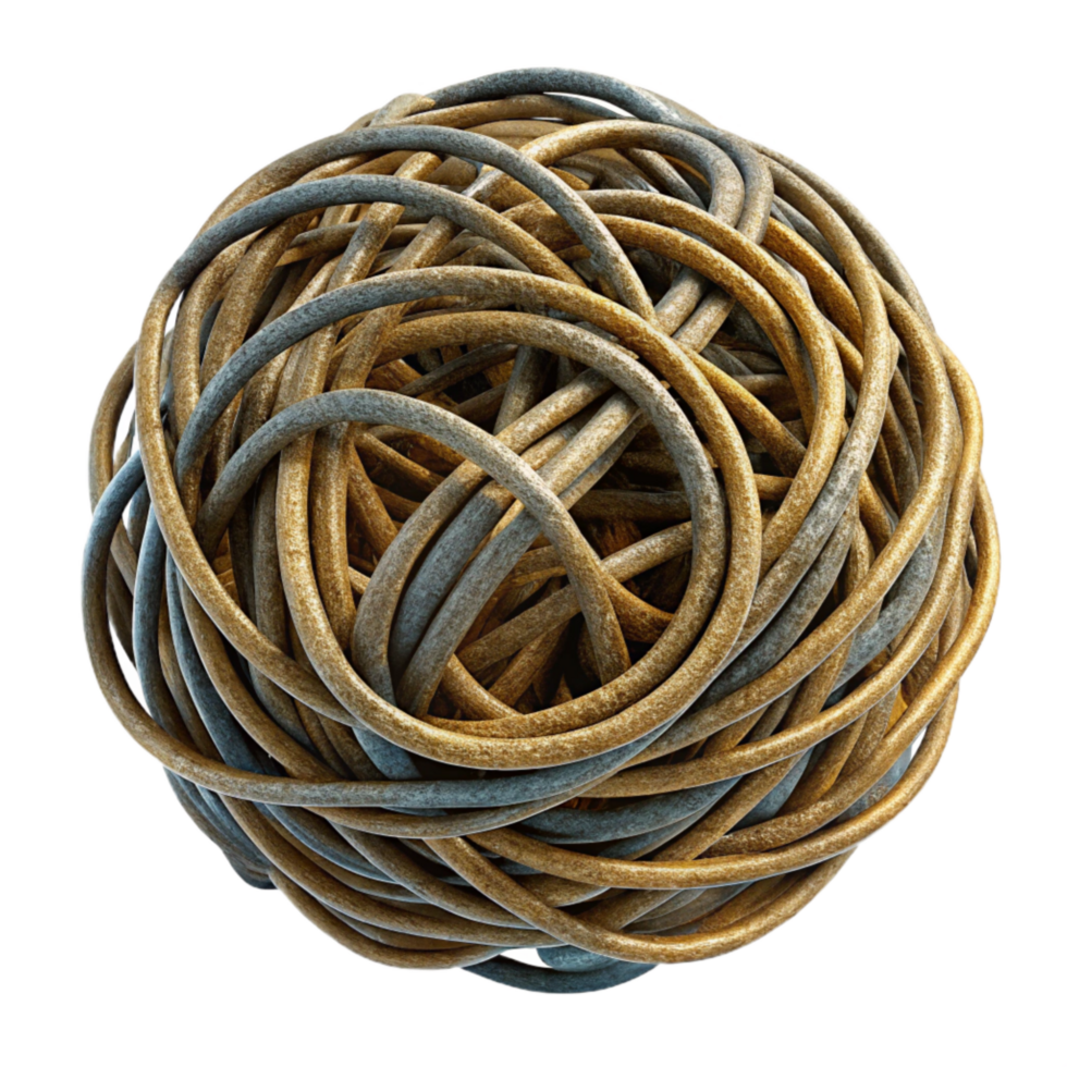 serene modern Tangled Threads Isolated Dark Background High Contrast authentic png