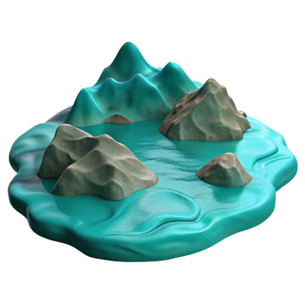 stunning classic Teal Fjord Cutout Isolated Tranquil Water detailed png