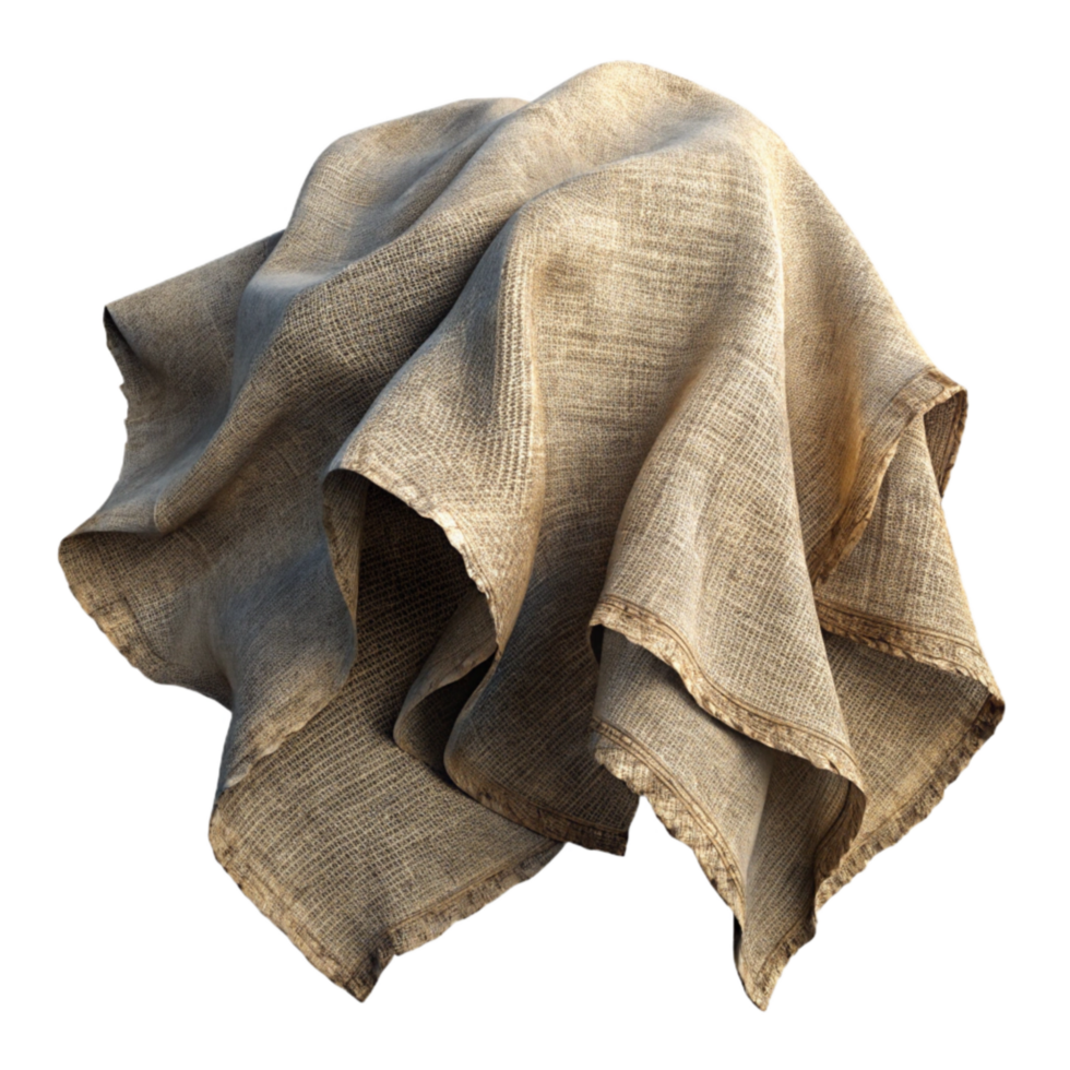 dramatic rustic Tattered Cloth Texture Cutout Transparent Background high quality png