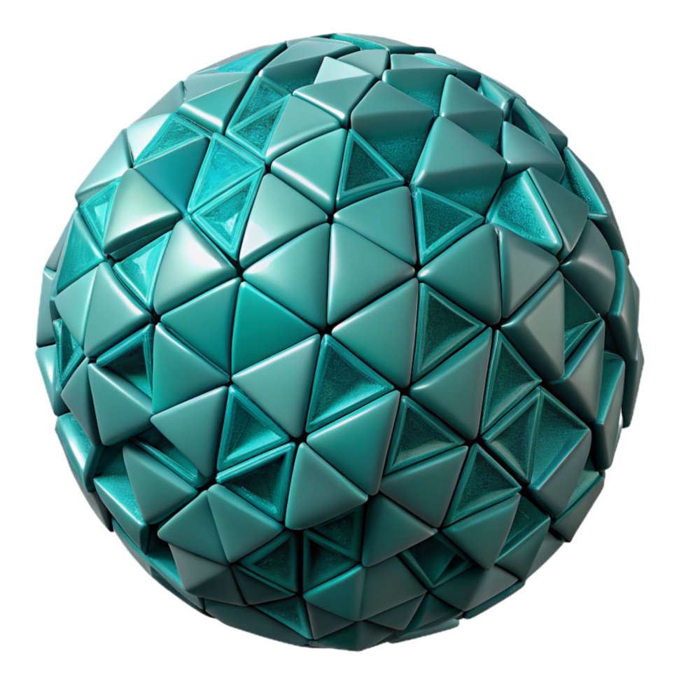 beautiful contemporary Teal Geometric Sphere Mosaic Cutout Element genuine png