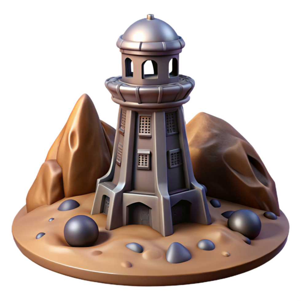 extraordinary classic Terraform Tower Cutout Isolated on Transparent Background premium png