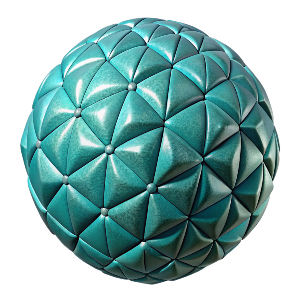 beautiful classic Teal Geometric Sphere Mosaic Cutout Element professional png