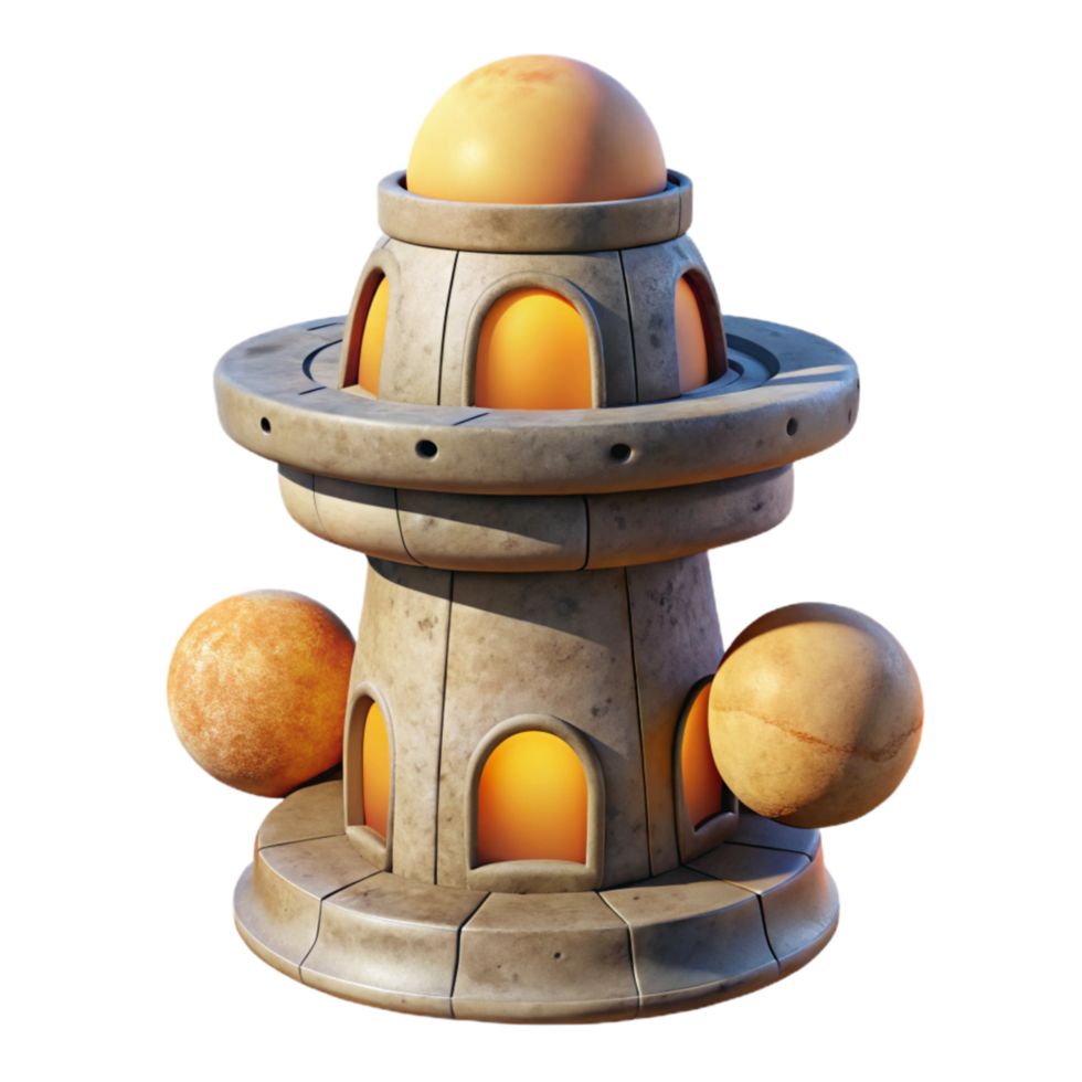 stunning artistic Terraform Tower Cutout Isolated on Transparent Background exclusive png